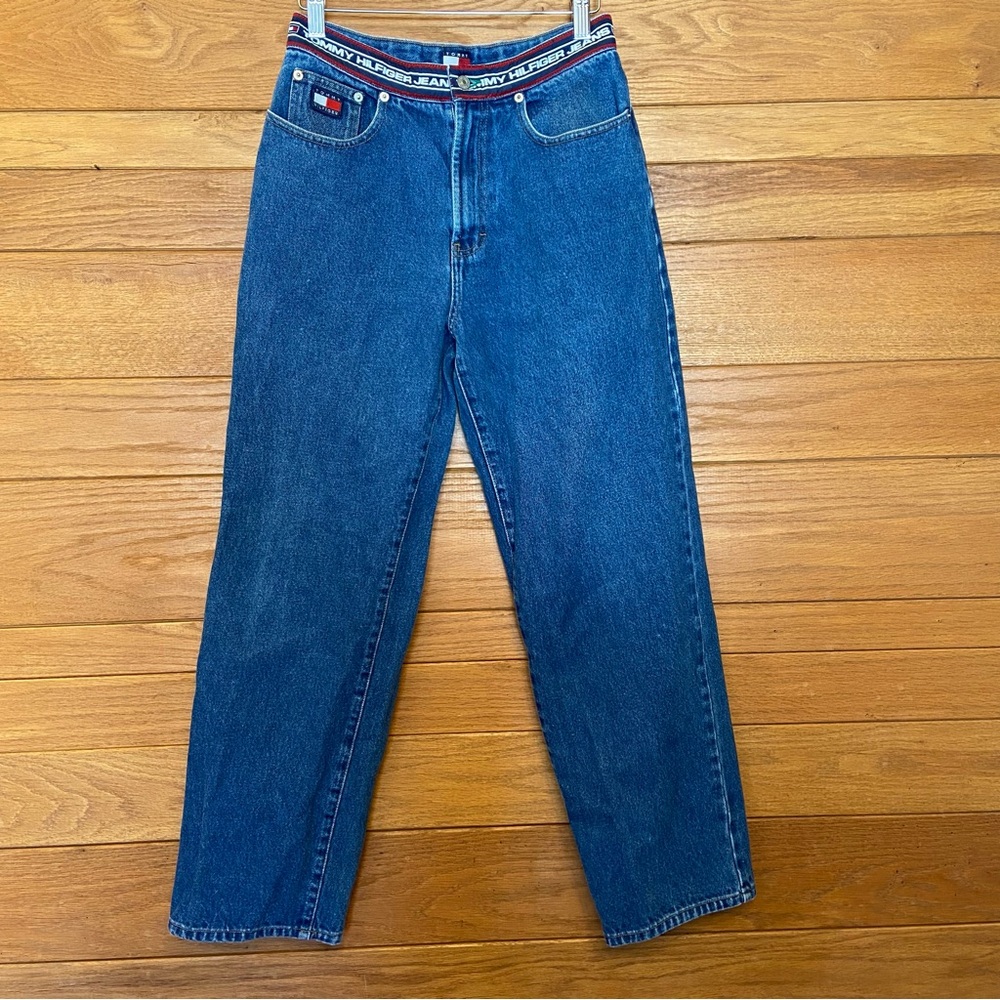 90s Y2K Vintage Tommy Hilfiger logo waistband spellout jeans